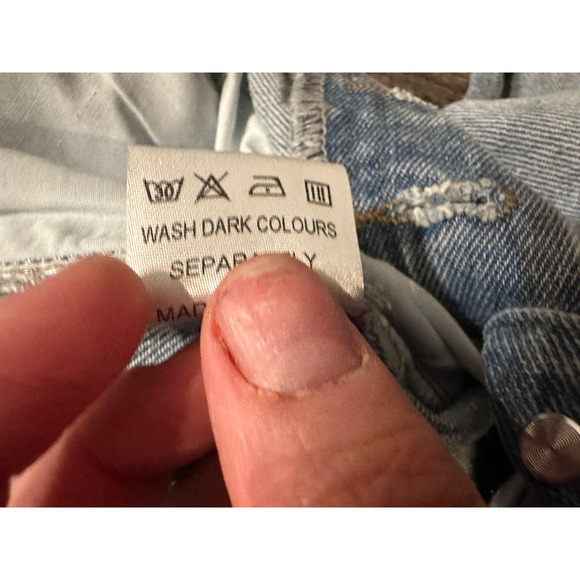 Micas Women’s XSmall Light Blue Asymmetric Waist Straight Leg Denim Jeans - Picture 6 of 6